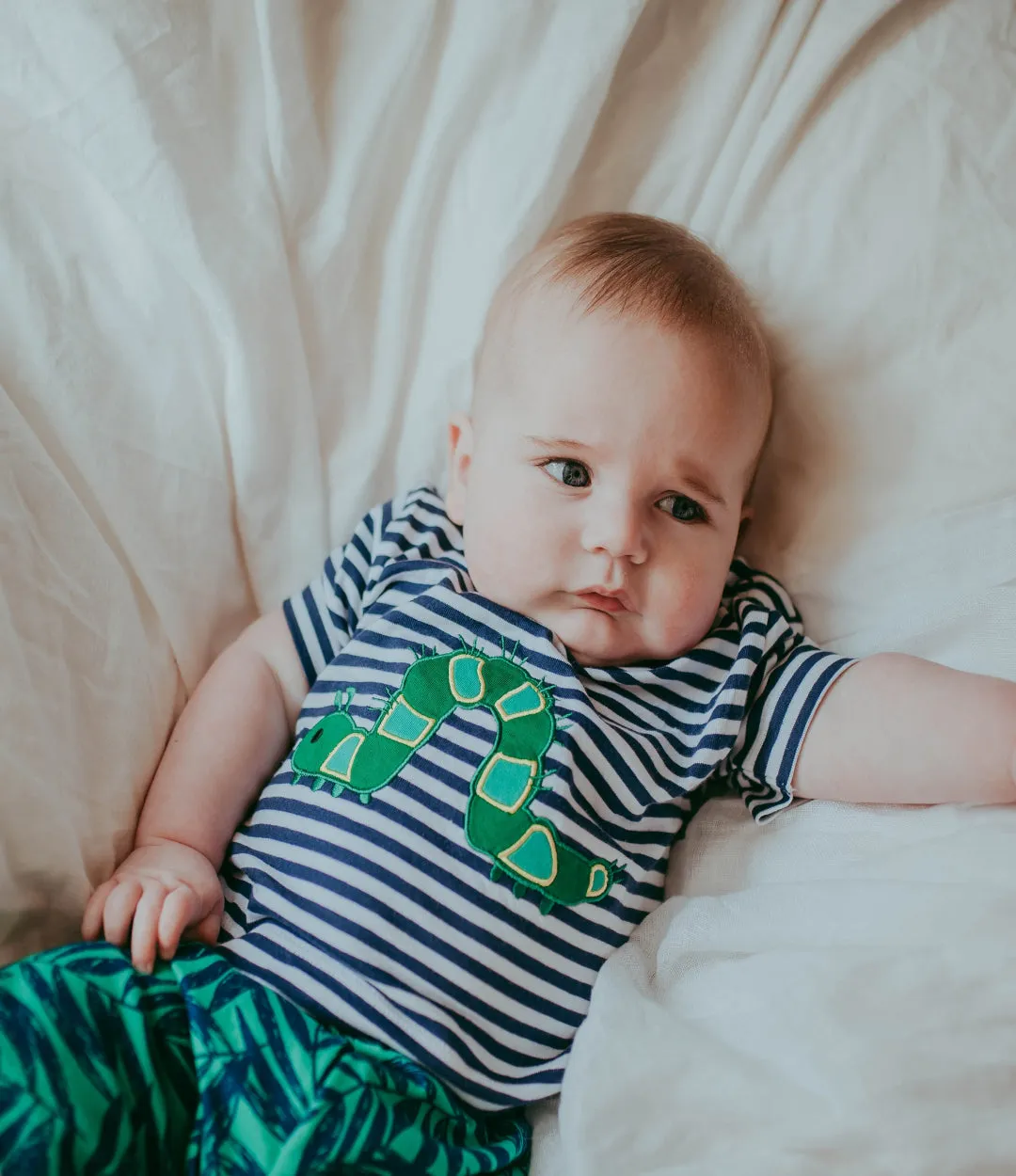 Multicoloured Caterpillar Print Top and Short Set