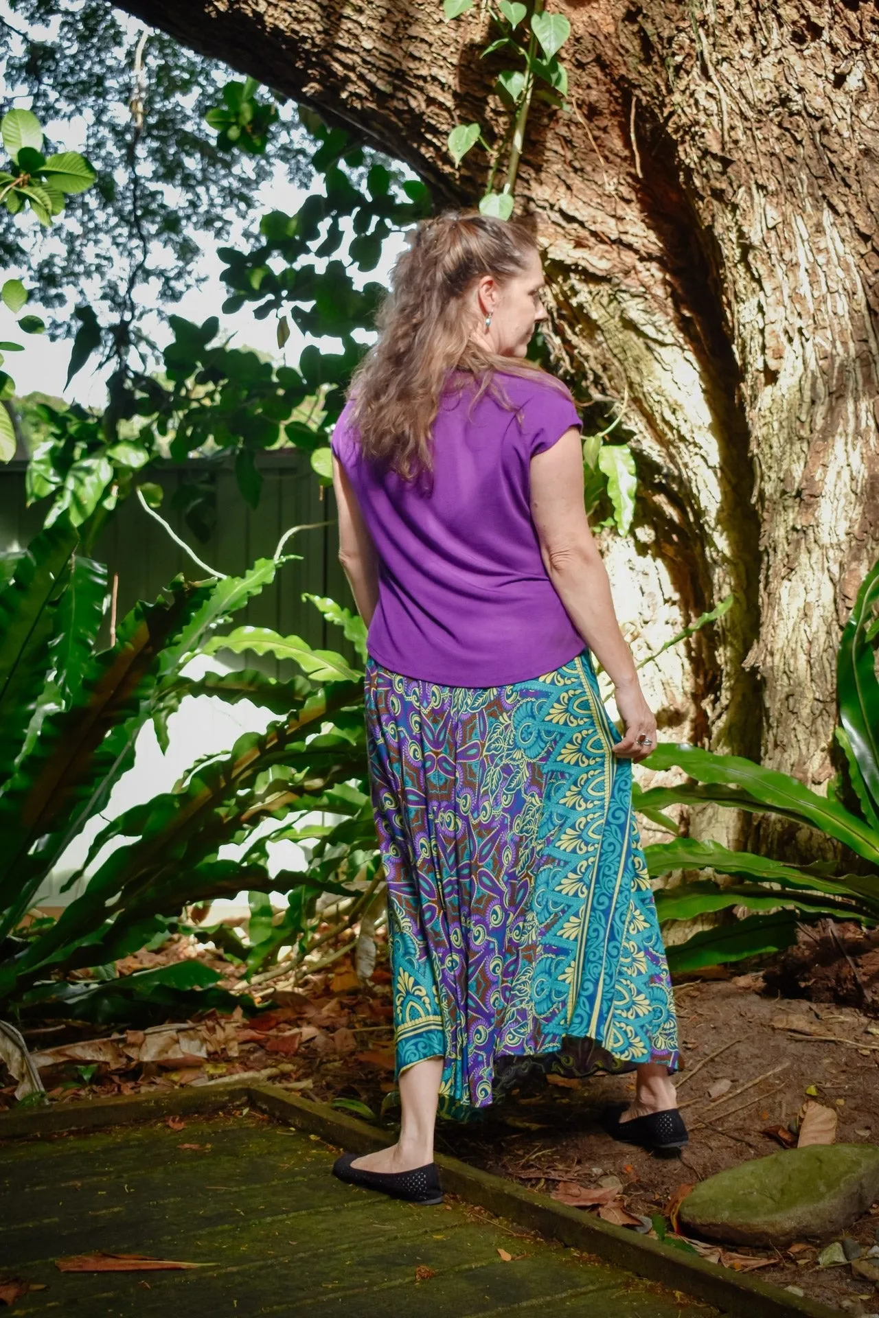 Mya V Neck Top - Purple