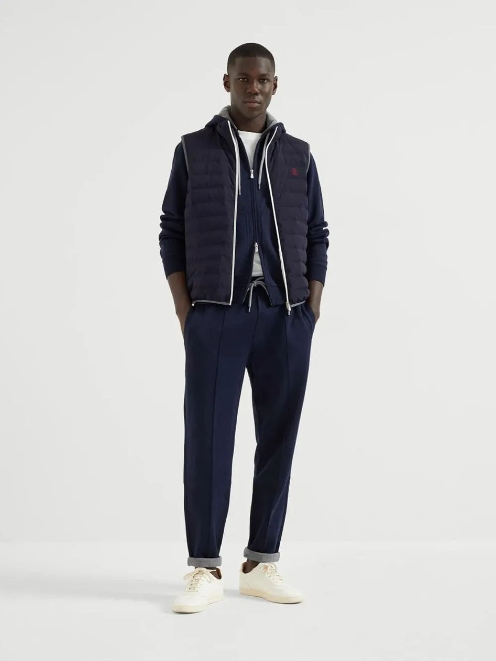 Navy Bonded Nylon Down Vest