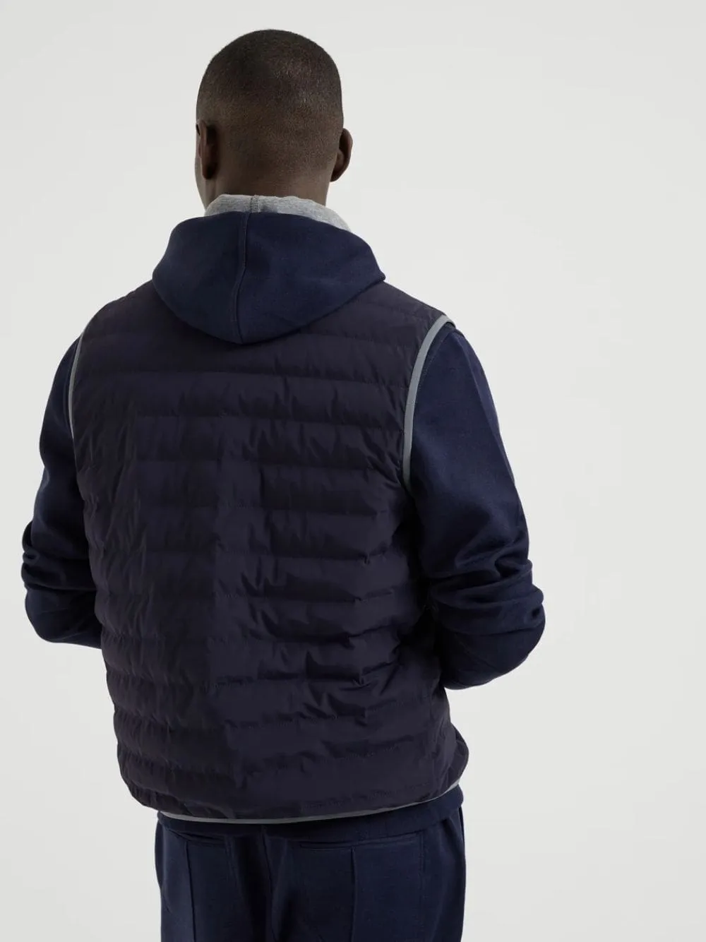 Navy Bonded Nylon Down Vest