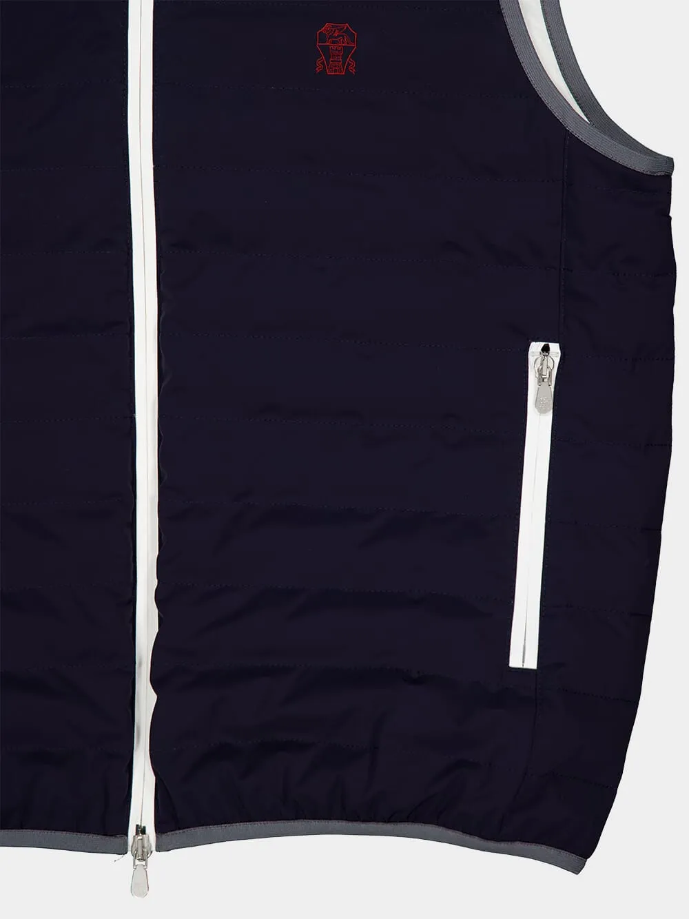 Navy Bonded Nylon Down Vest