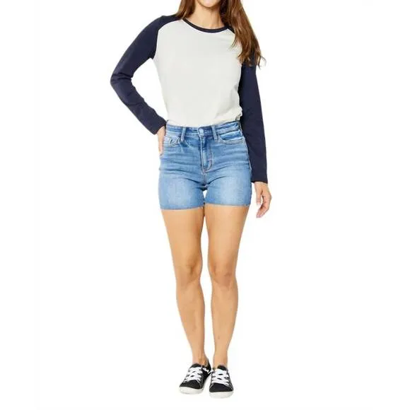 NEW JUDY BLUE high waist shorts in blue