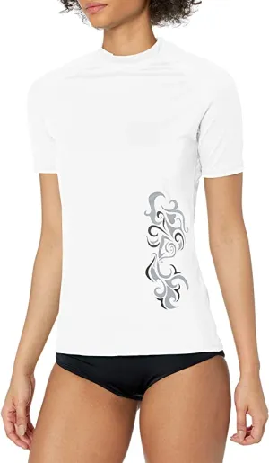 New Kanu Surf Women's Breeze ii Rashguard Solid UPF 50  Rashguard Tee in White, Sz L!