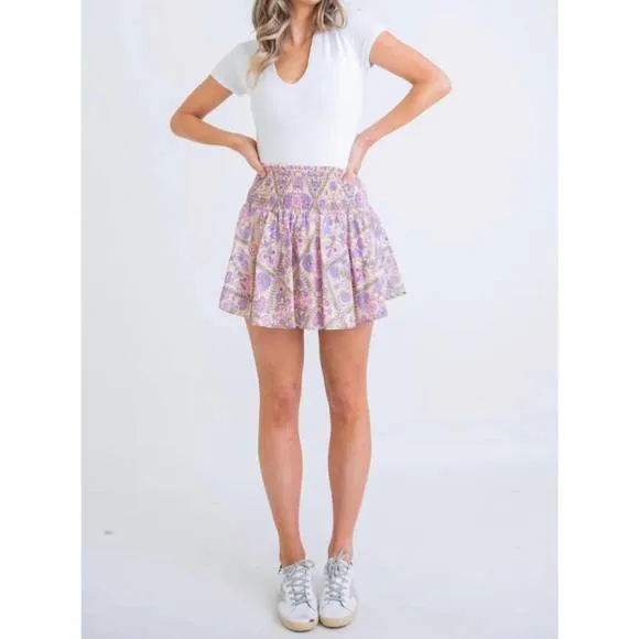 NEW KARLIE floral smock skort in violet floral