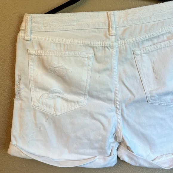 NEW! rag &amp; bone REBEL Bright White Boyfriend Shorts Distressed Denim Jean Sz 27