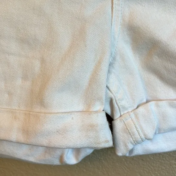 NEW! rag &amp; bone REBEL Bright White Boyfriend Shorts Distressed Denim Jean Sz 27