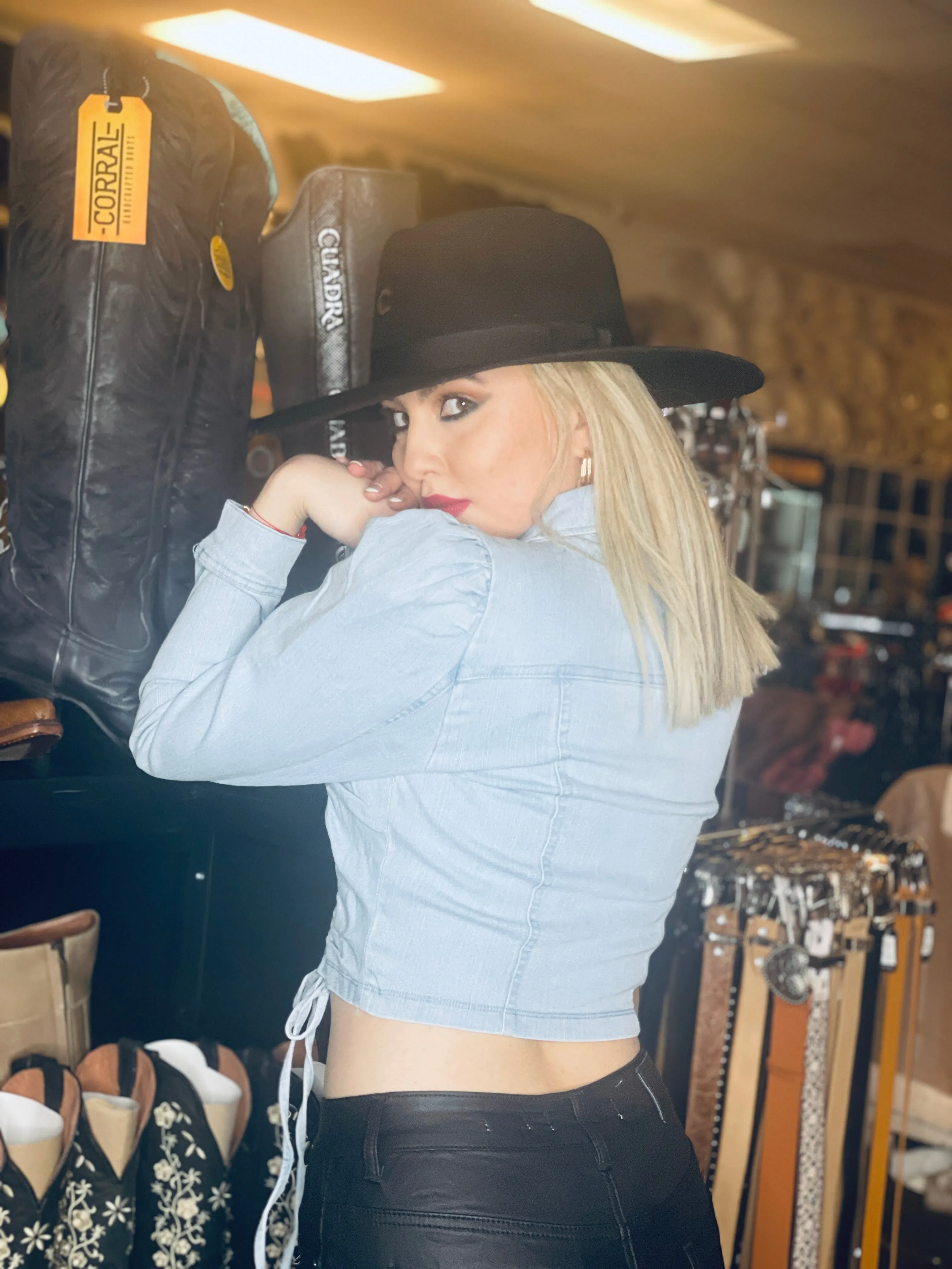 Nicole Light Denim Top