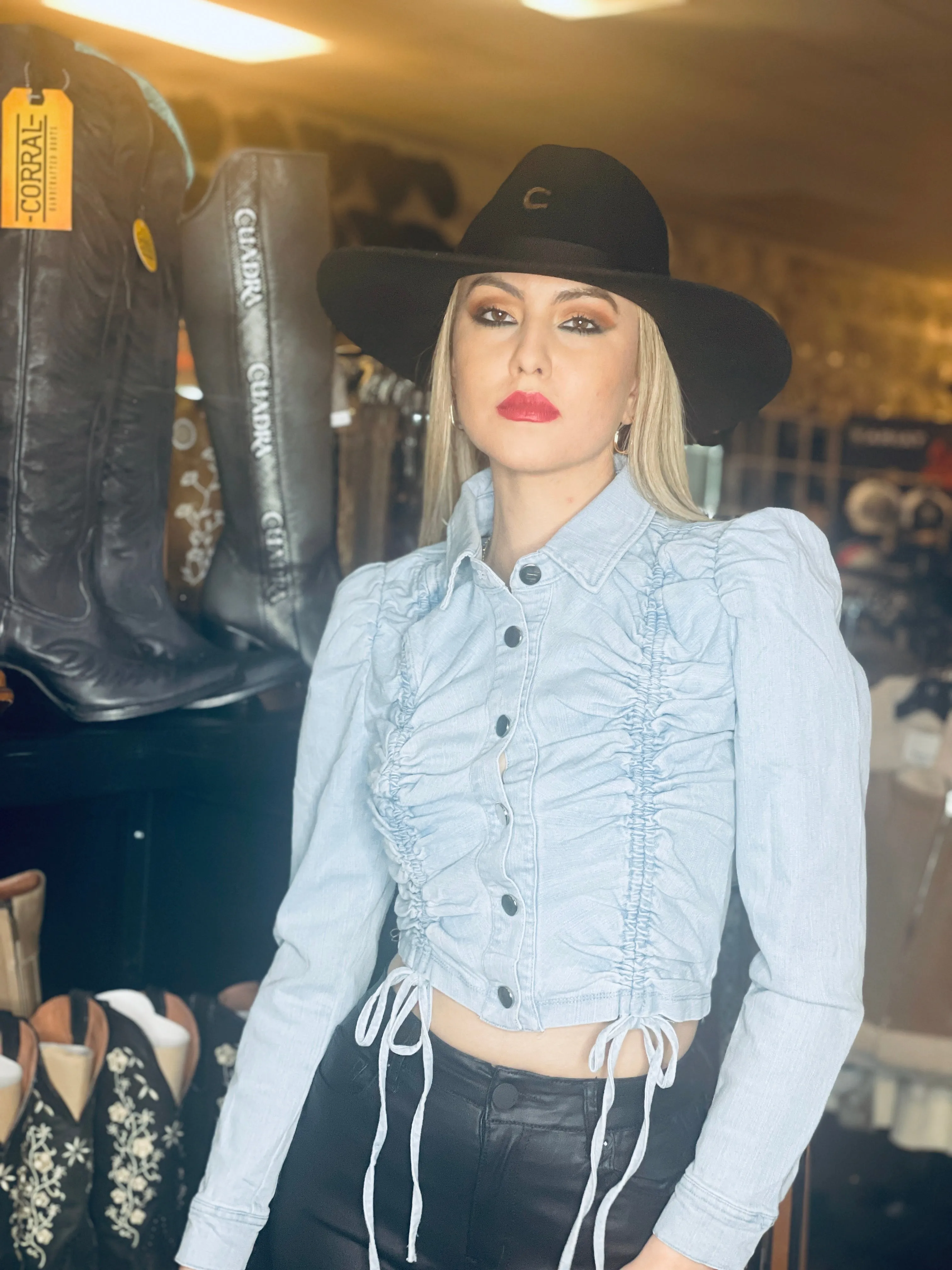 Nicole Light Denim Top