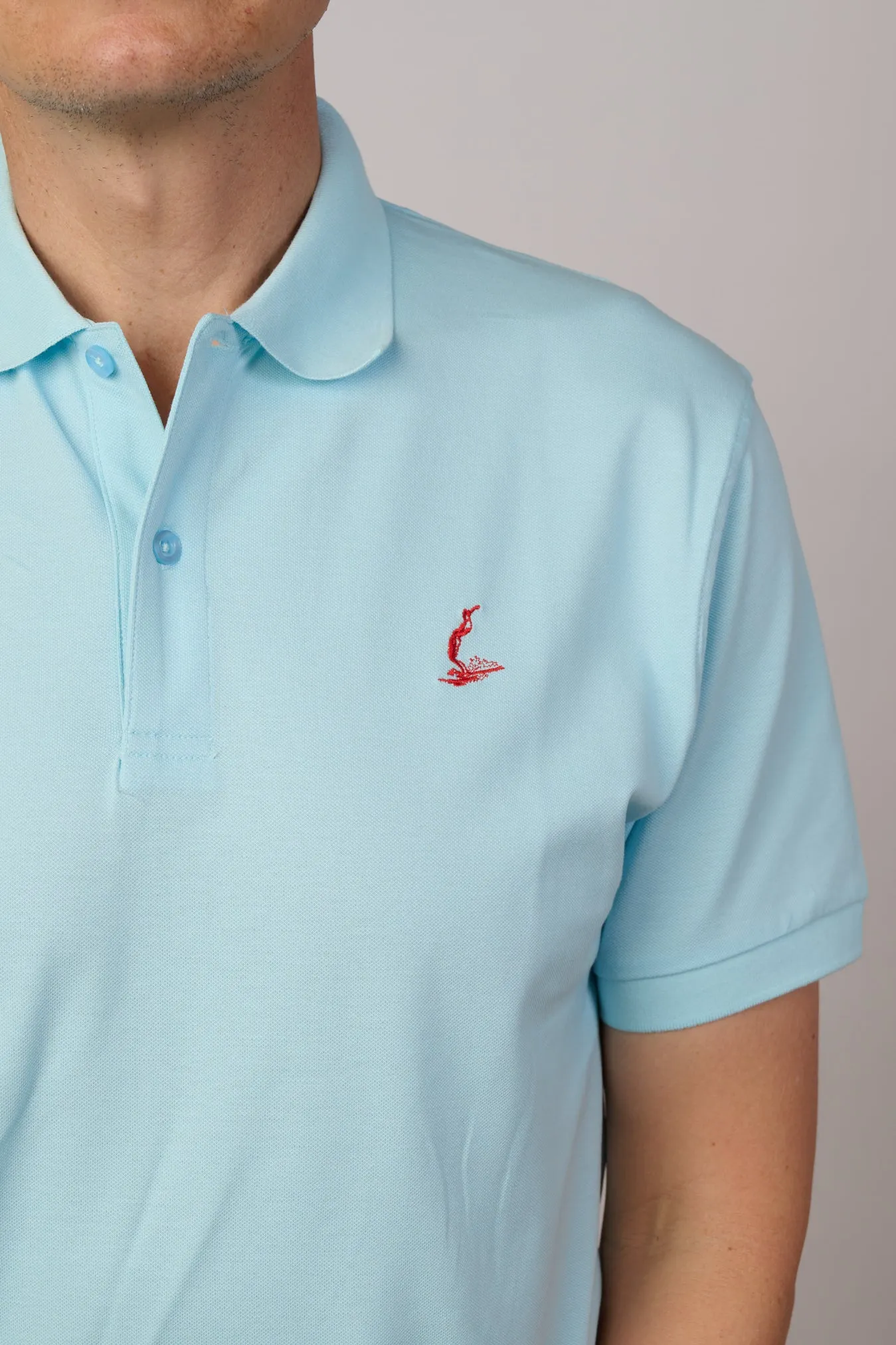 NL Embroidered Polo Light Blue
