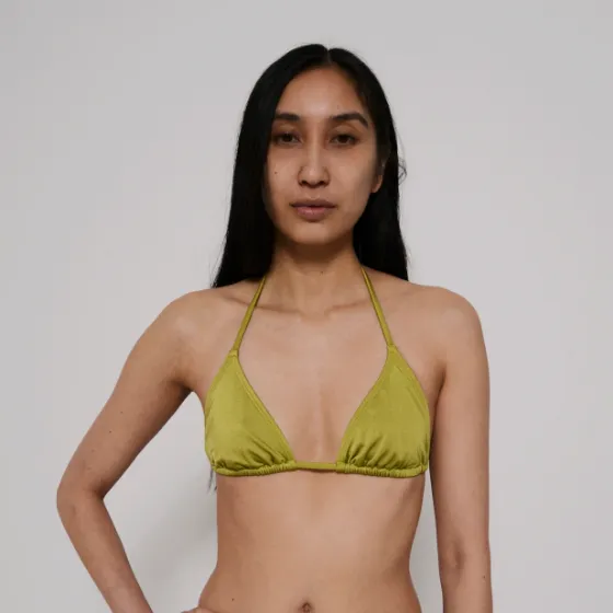 Nu Swim: Drip Tie Bikini Top - Sulphur