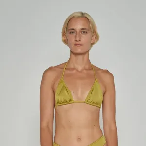 Nu Swim: Drip Tie Bikini Top - Sulphur
