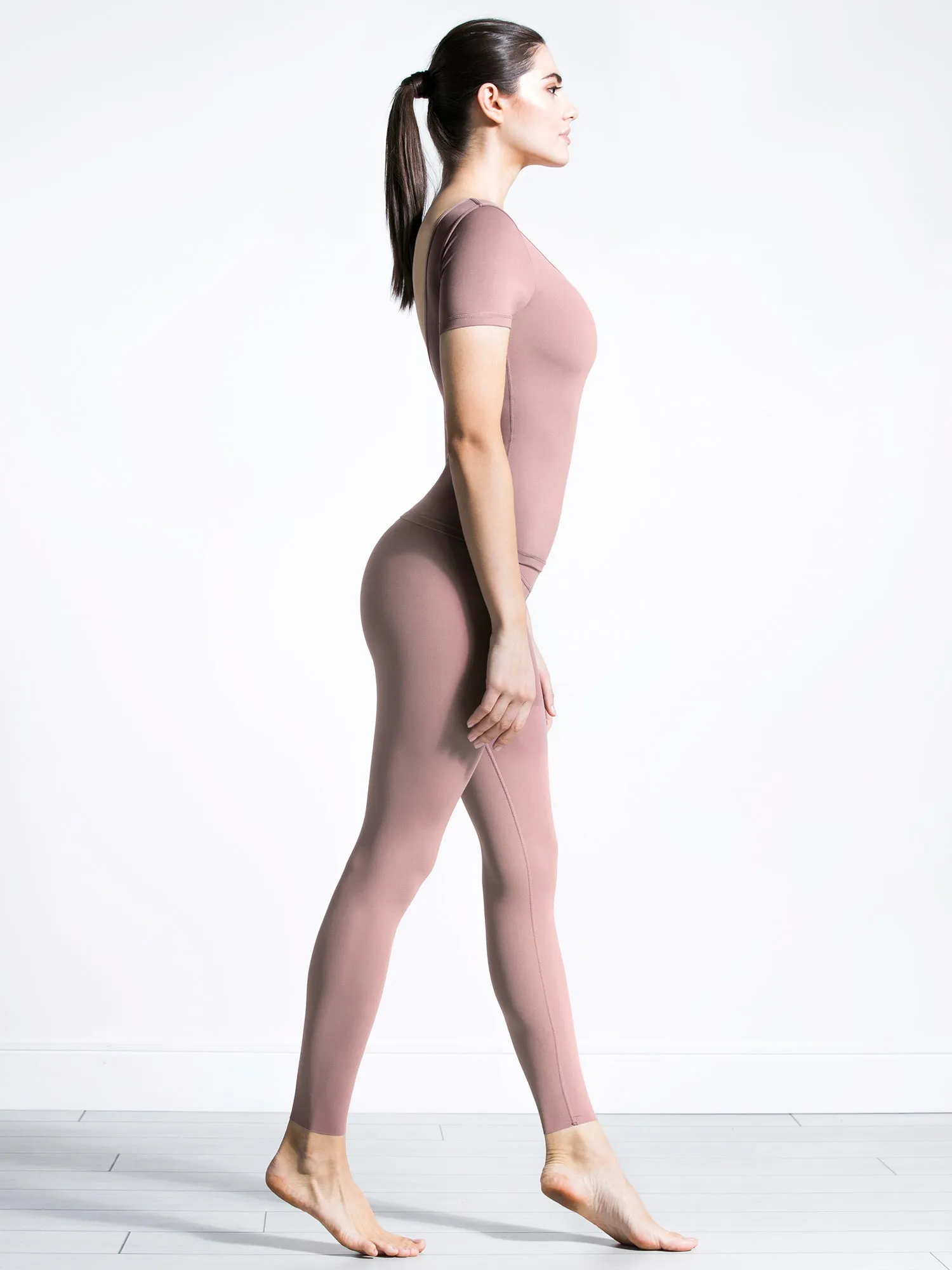 NUDE SHAPE TEE, ASH MAUVE