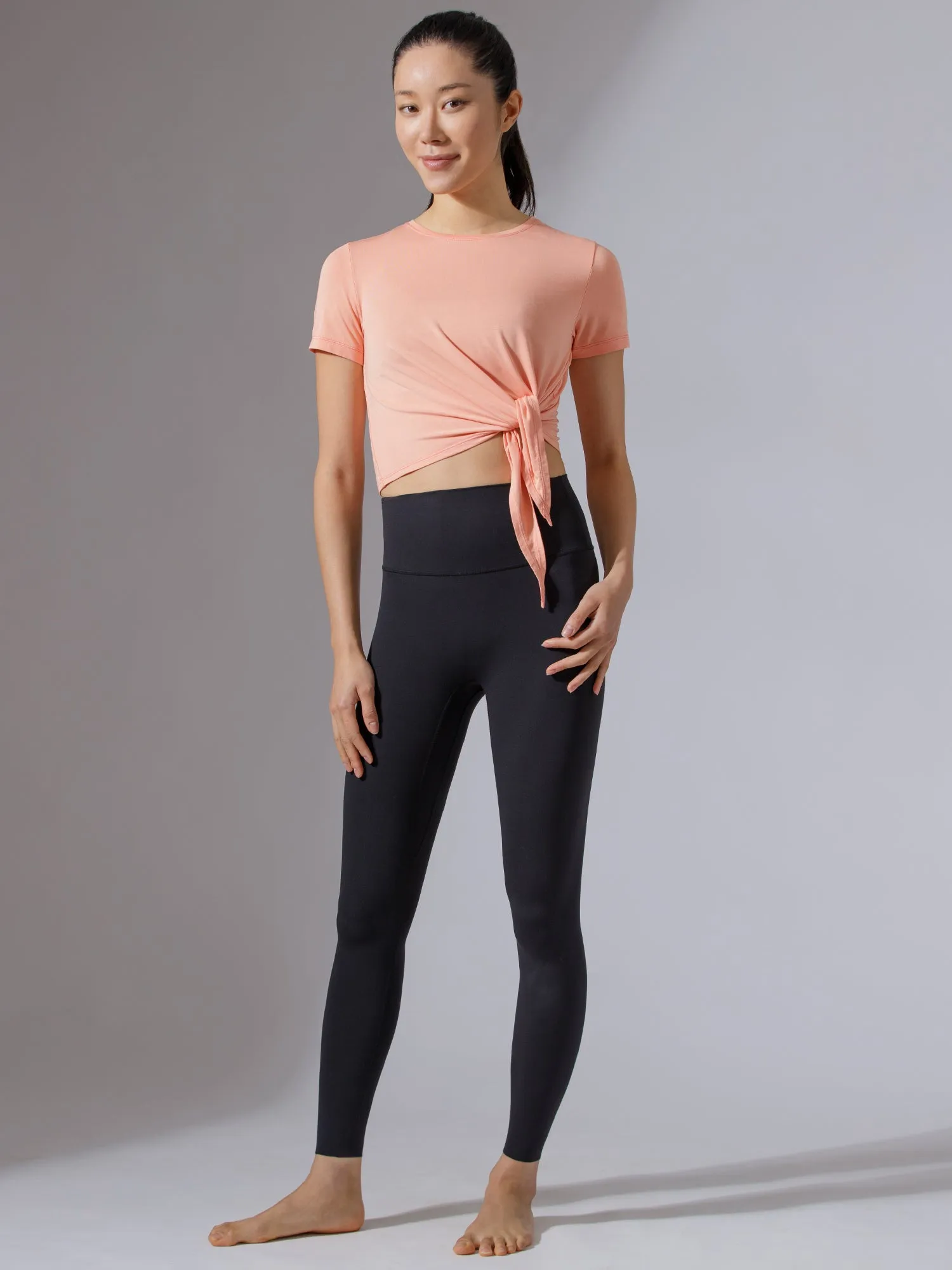 OFF TO THE SIDE SHORT SLEEVE TEE, PEACH