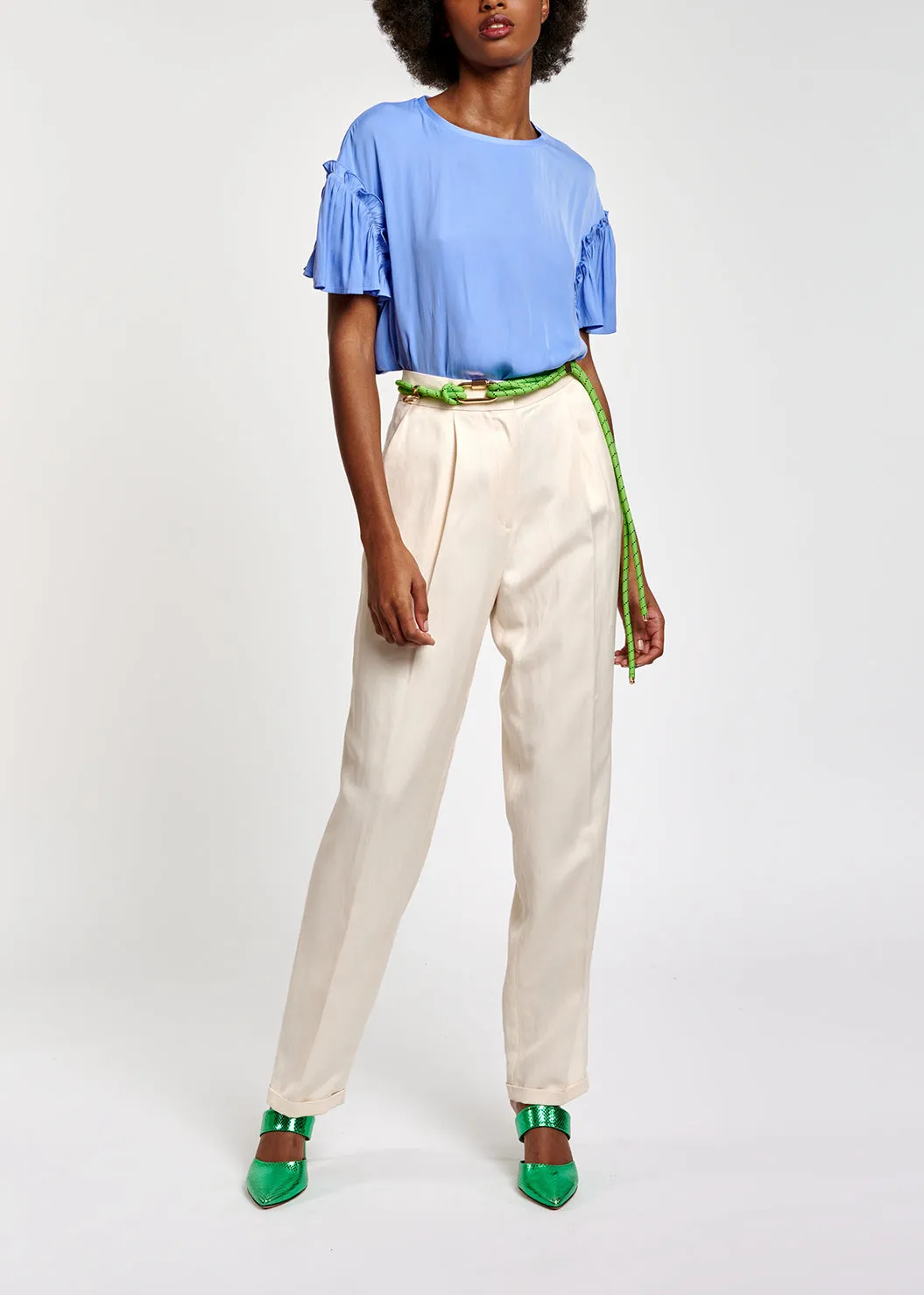 Off-white tailored mid-rise pants
