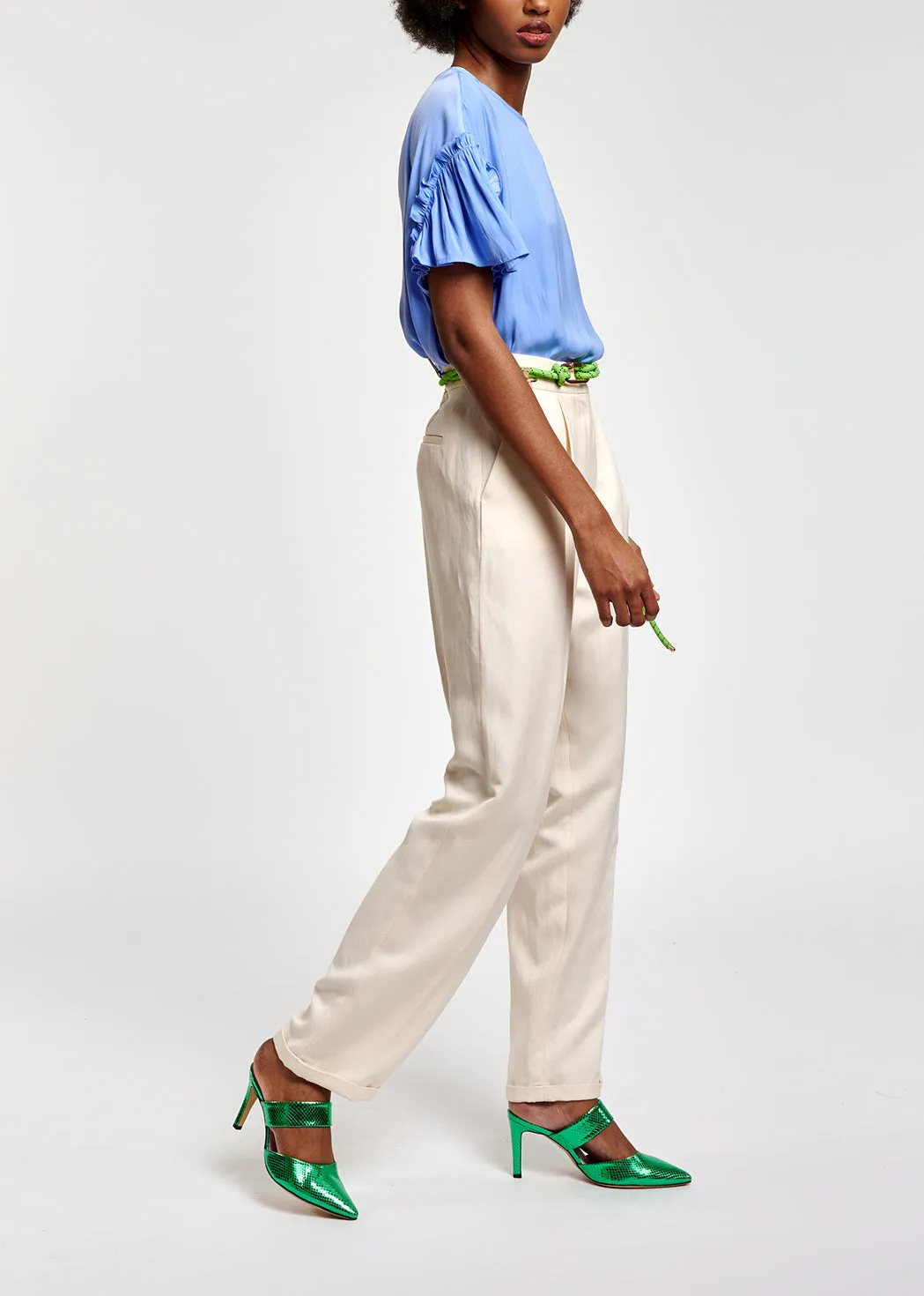 Off-white tailored mid-rise pants