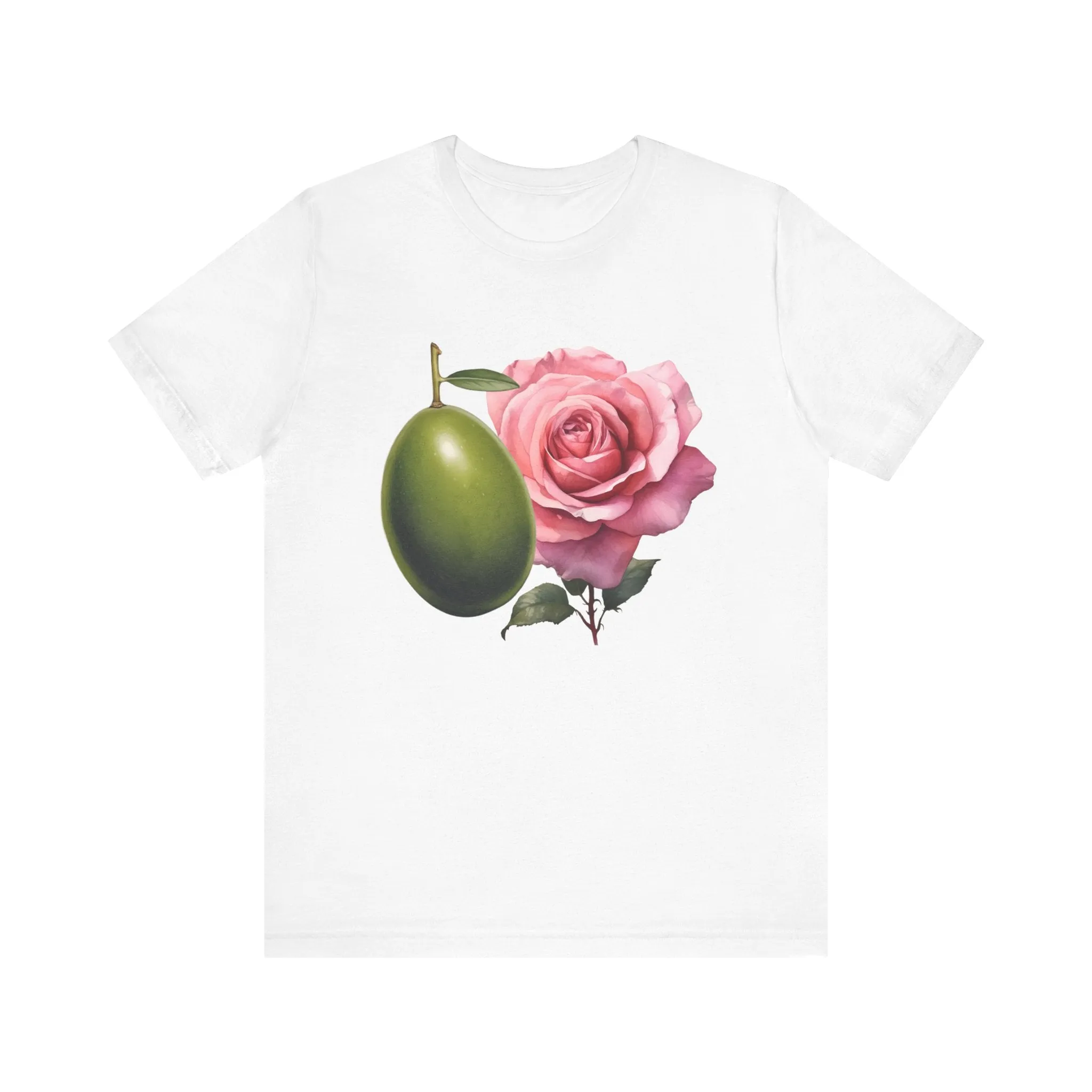 Olives and roses / Hydroxytyrosol makeup / Olive trees / Unisex Jersey Short Sleeve Tee