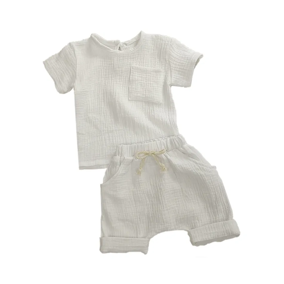 Organic Cotton Baby Set - Short and Top - Dark Blue