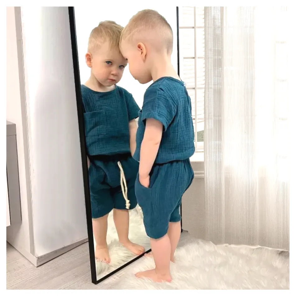 Organic Cotton Baby Set - Short and Top - Dark Blue
