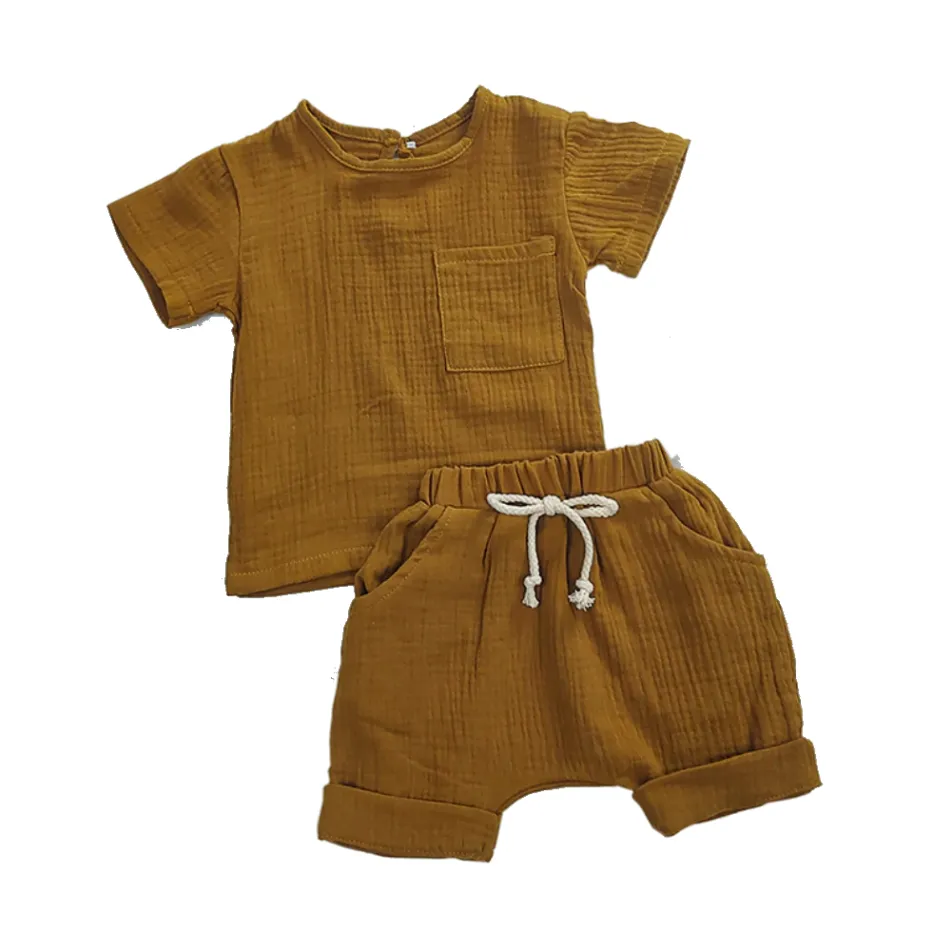 Organic Cotton Baby Set - Short and Top - Dark Blue