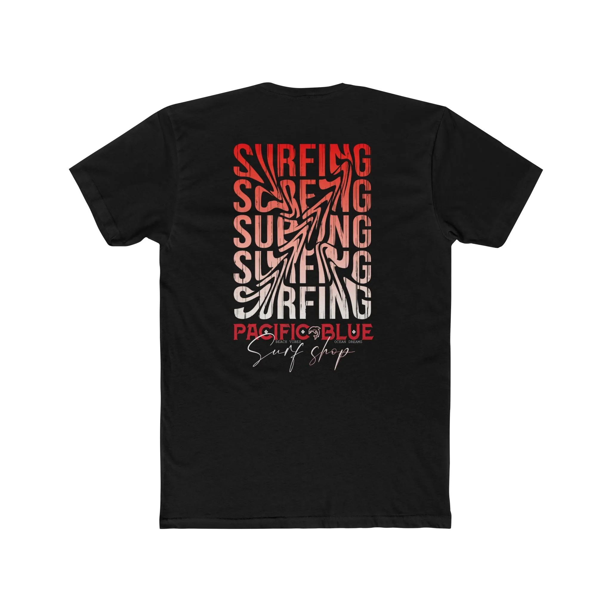 Pacific Blue Surf Shop Sunset/ Surfing on Back  / WCI Tee
