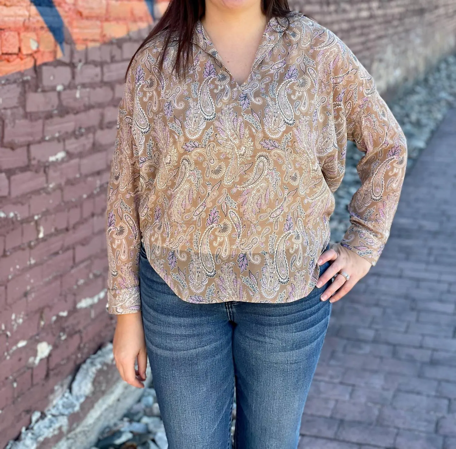 Paisley Blouse In Light Brown