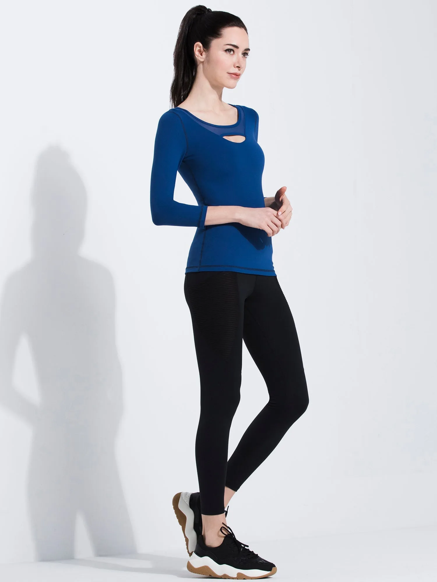 PARALLEL 3/4 SLEEVE TEE, ATLANTIC