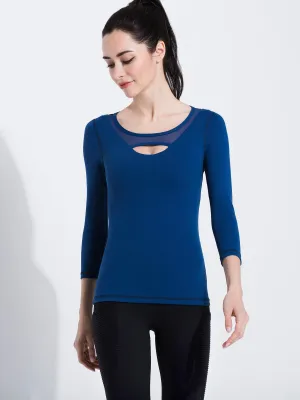PARALLEL 3/4 SLEEVE TEE, ATLANTIC