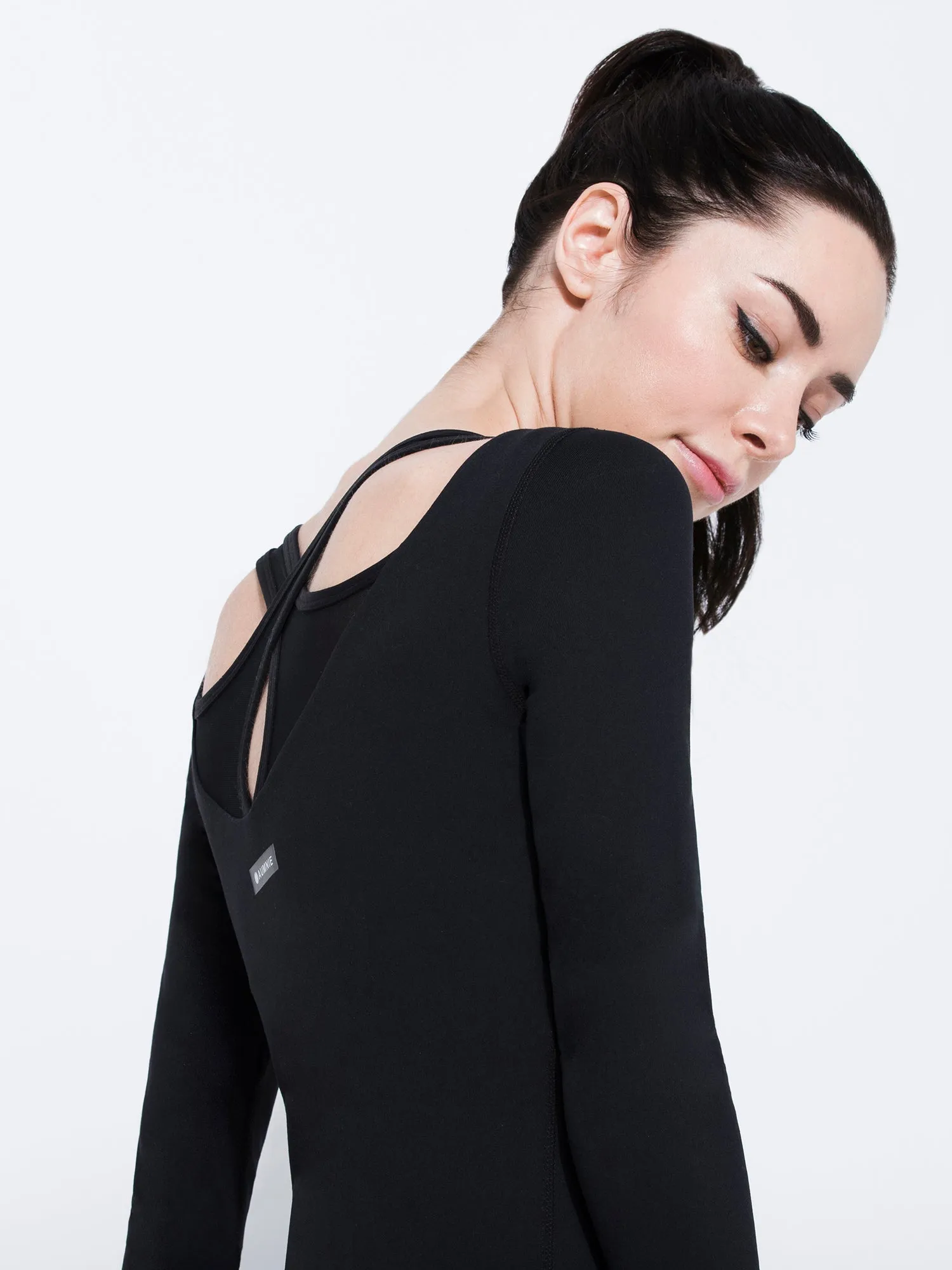 PARALLEL 3/4 SLEEVE TEE, BLACK