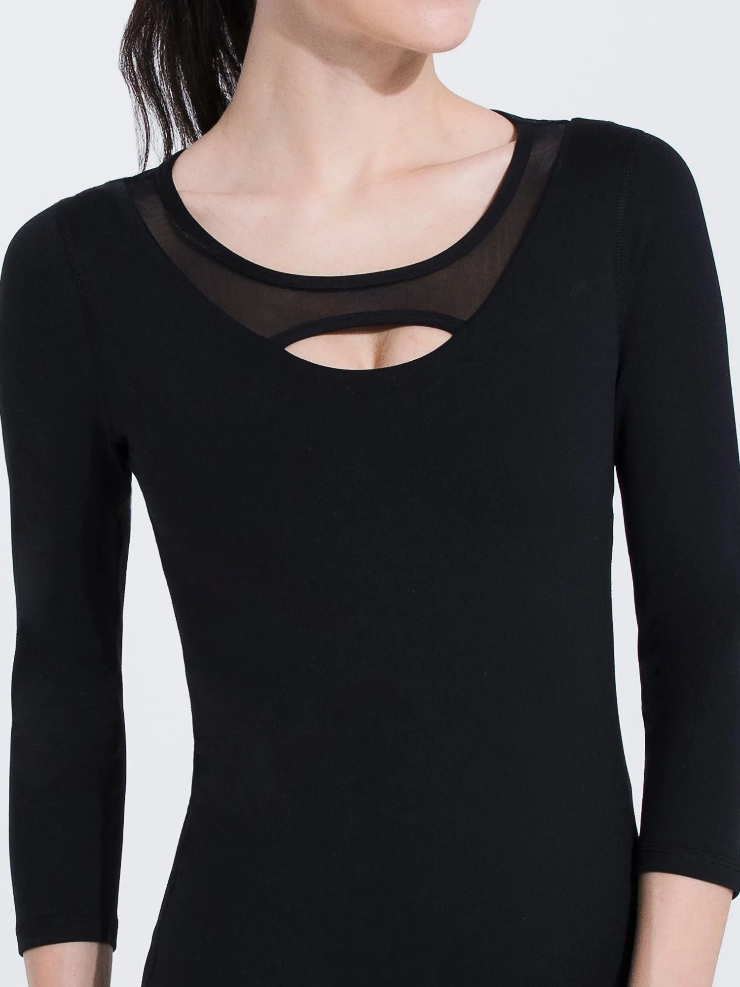 PARALLEL 3/4 SLEEVE TEE, BLACK