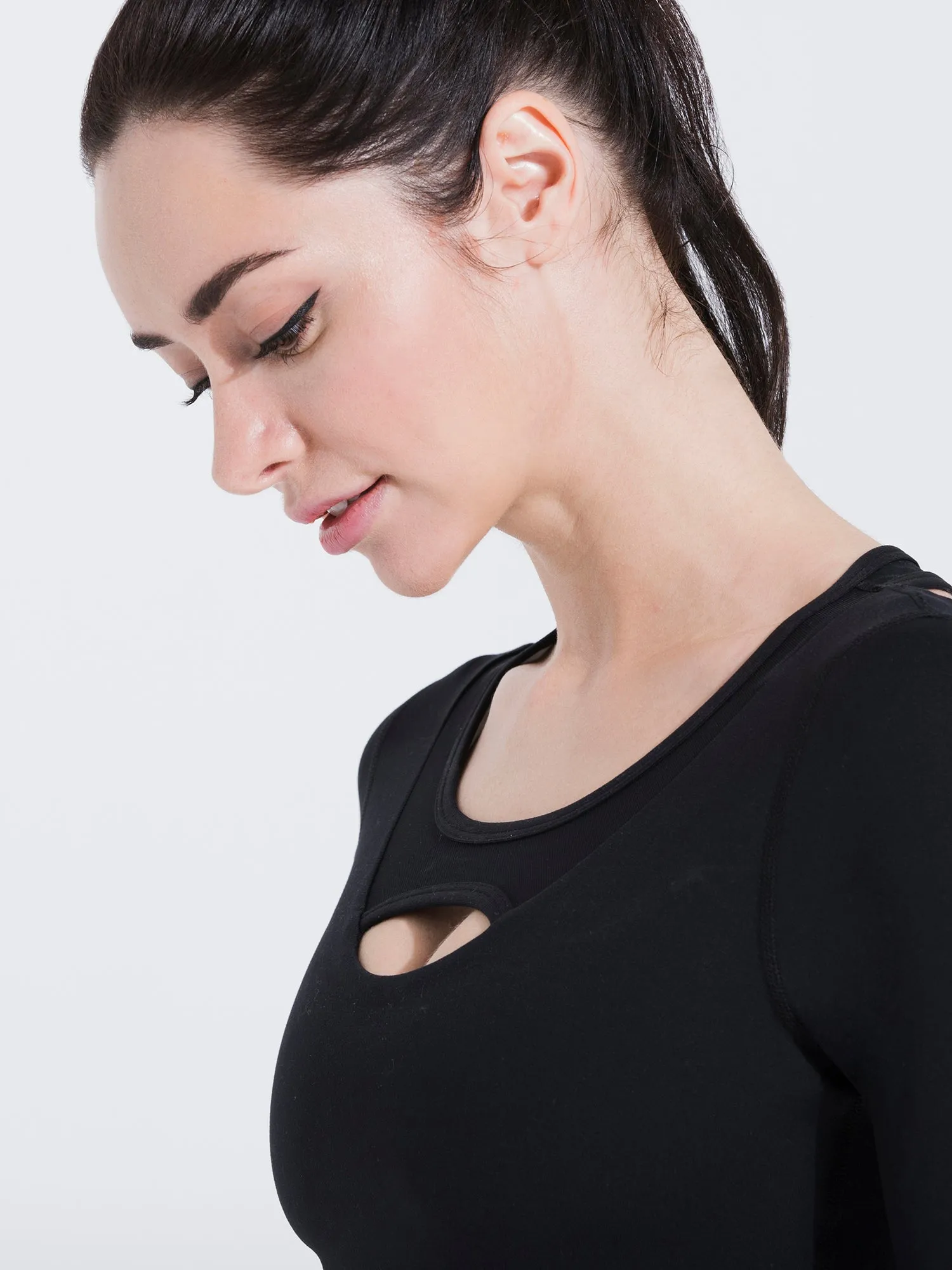 PARALLEL 3/4 SLEEVE TEE, BLACK