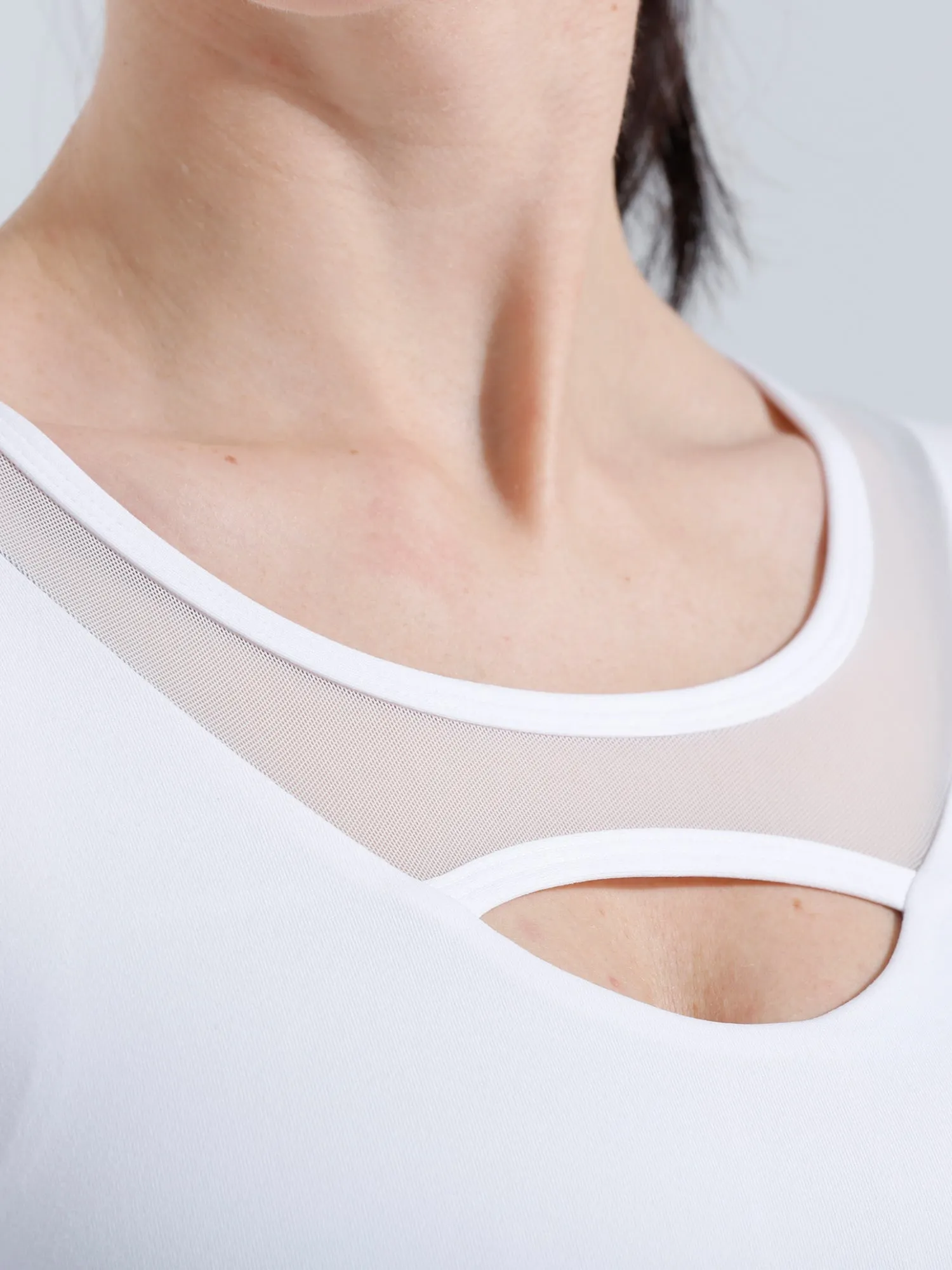 PARALLEL 3/4 SLEEVE TEE, WHITE