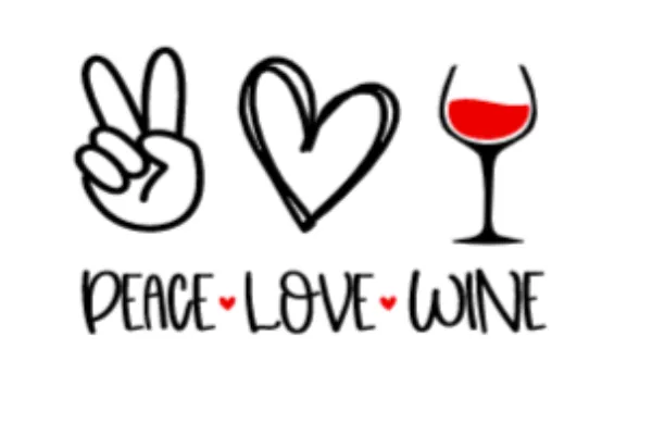 Peace, Love, Wine Unisex  Soft White Short Sleeve T-shirt