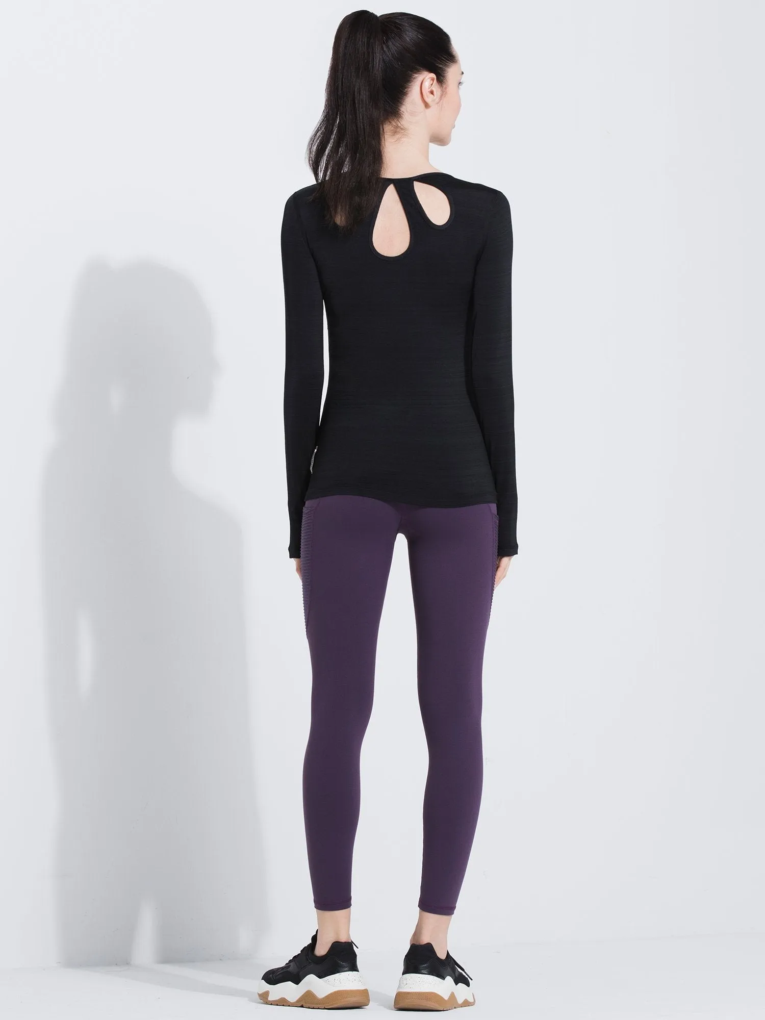 PETAL LONG SLEEVE TEE, BLACK WFX