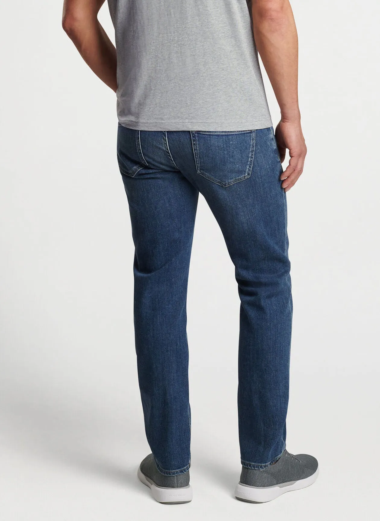 Peter Millar Mens Tailored Fit Vintage Washed Five-Pocket Denim - TRUE BLUE WASH