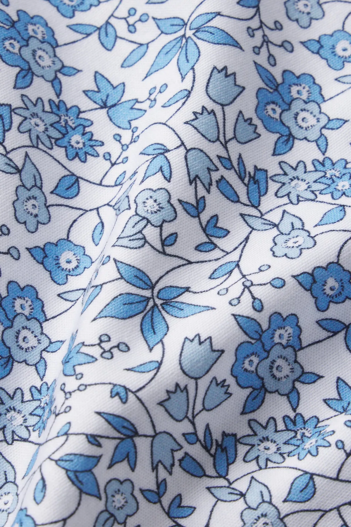 Pima Crew Shorts Set in Delft Blue Garden Floral