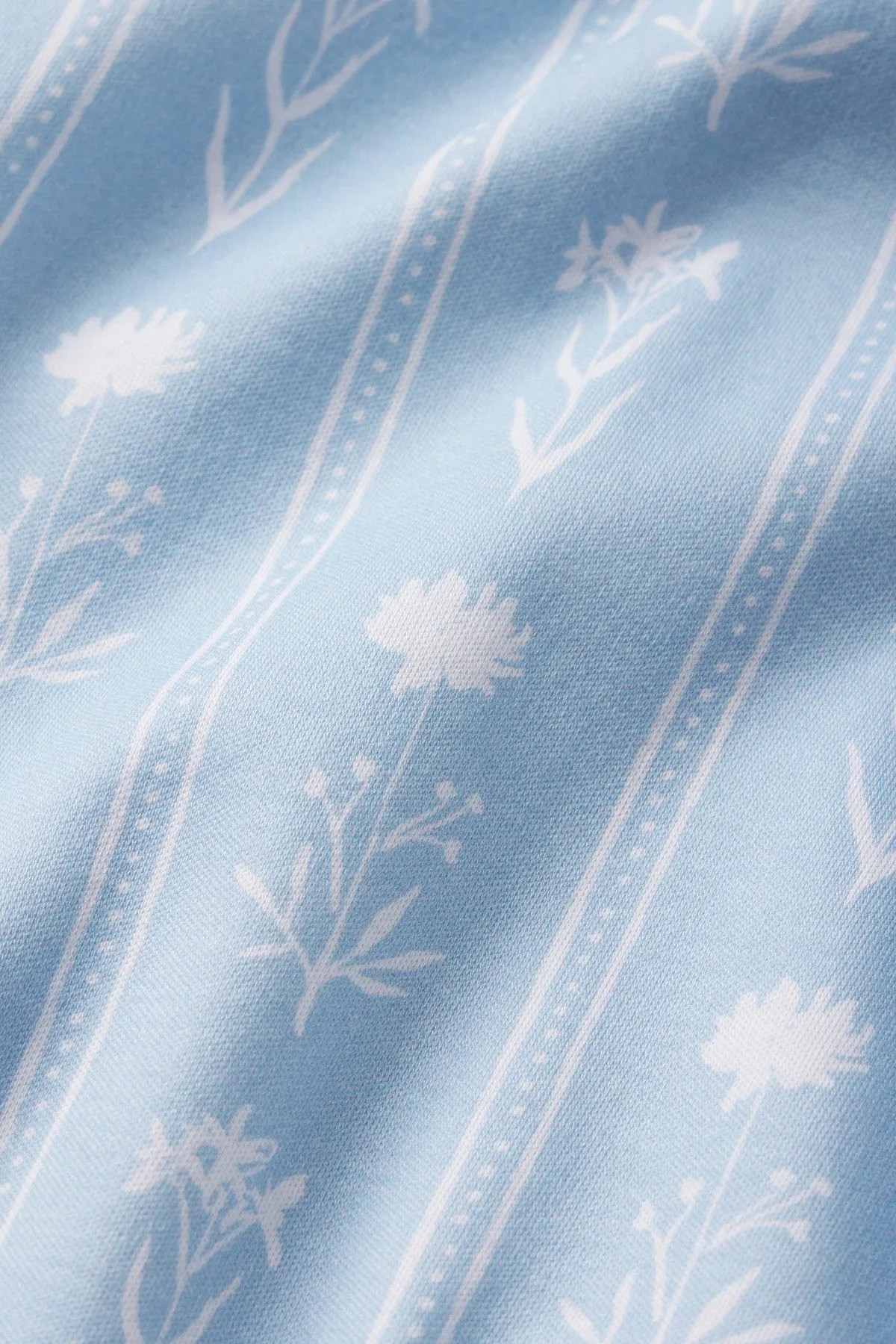 Pima Shorts Set in French Blue Watercolor Stems