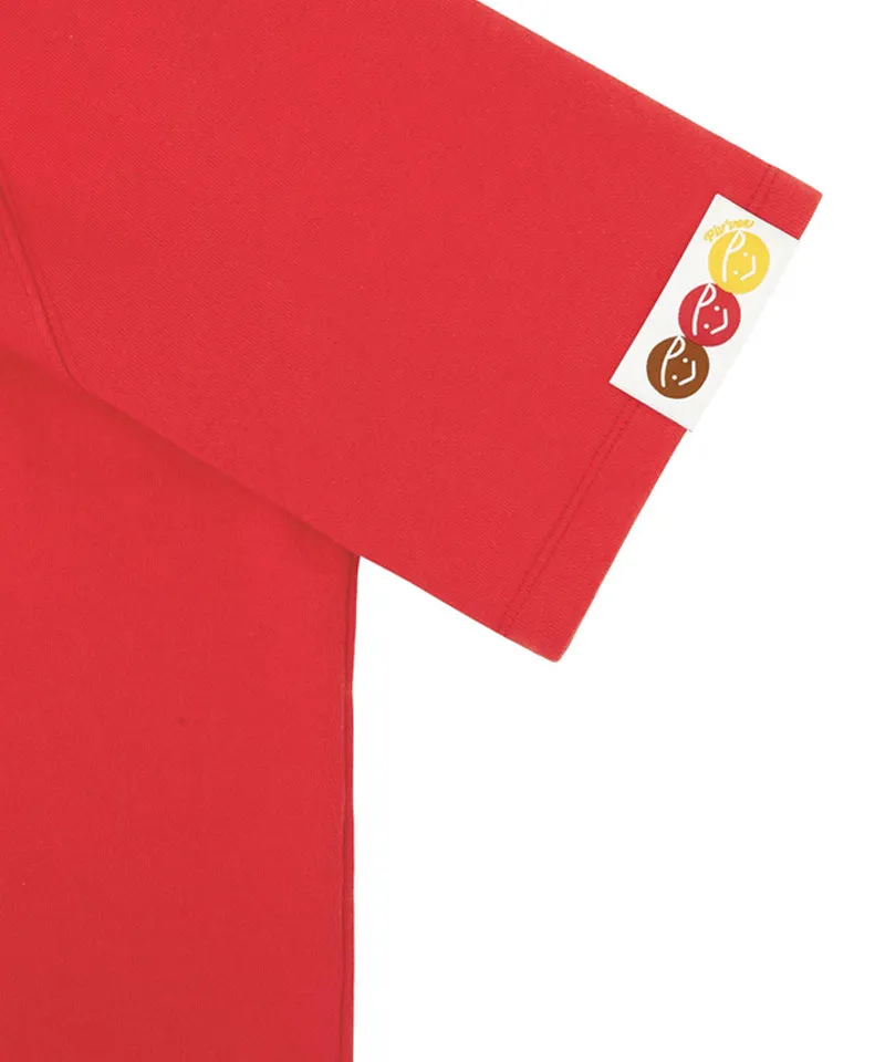 PIV'VEE ee Logo Half Sleeve Sweatshirt - Cherry Red