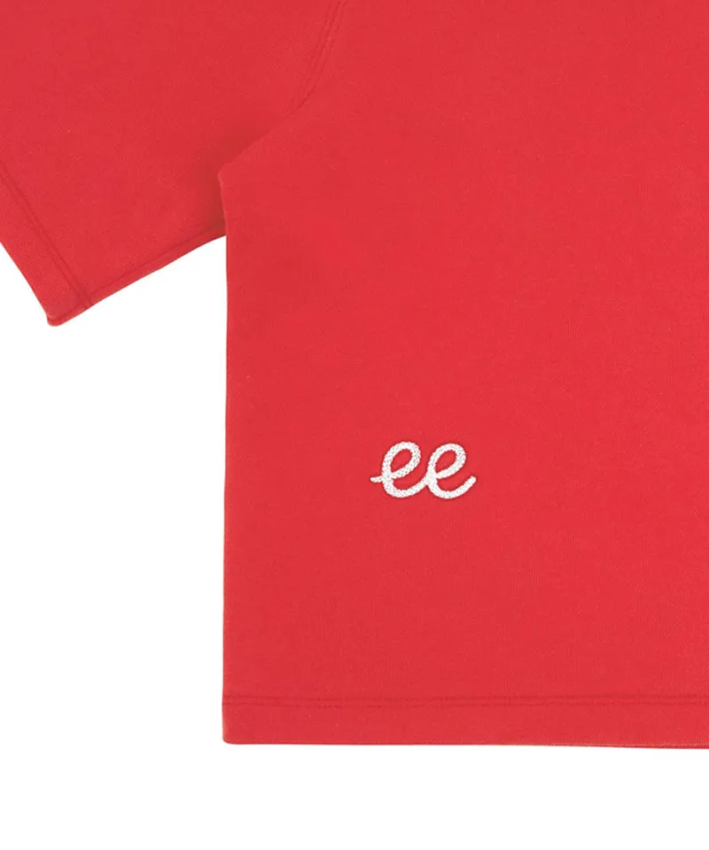 PIV'VEE ee Logo Half Sleeve Sweatshirt - Cherry Red