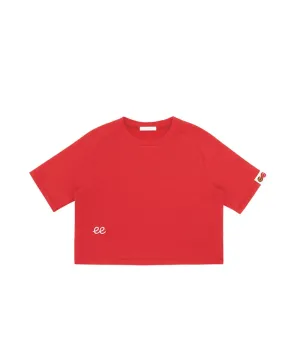PIV'VEE ee Logo Half Sleeve Sweatshirt - Cherry Red