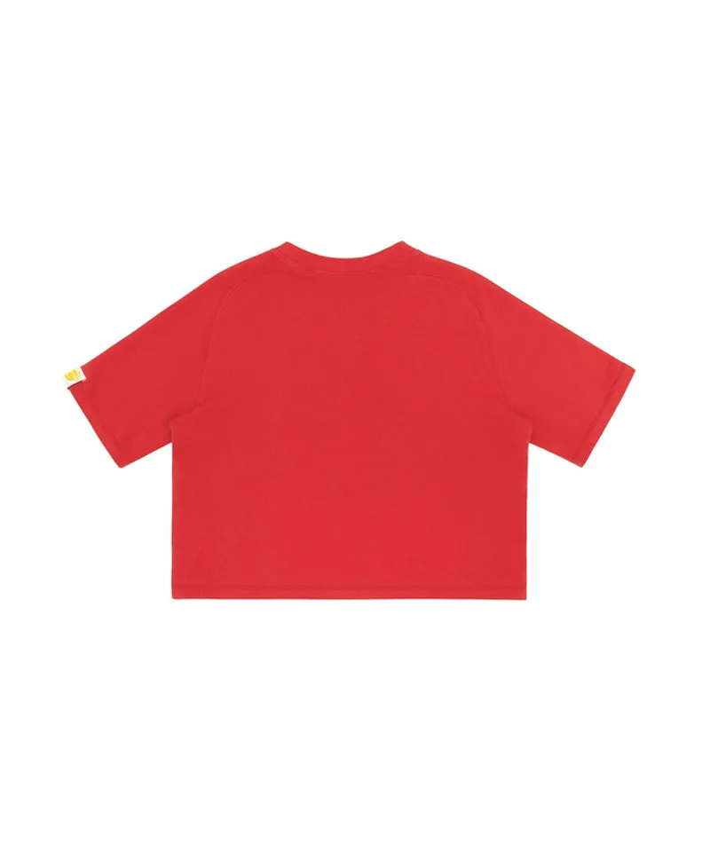 PIV'VEE ee Logo Half Sleeve Sweatshirt - Cherry Red