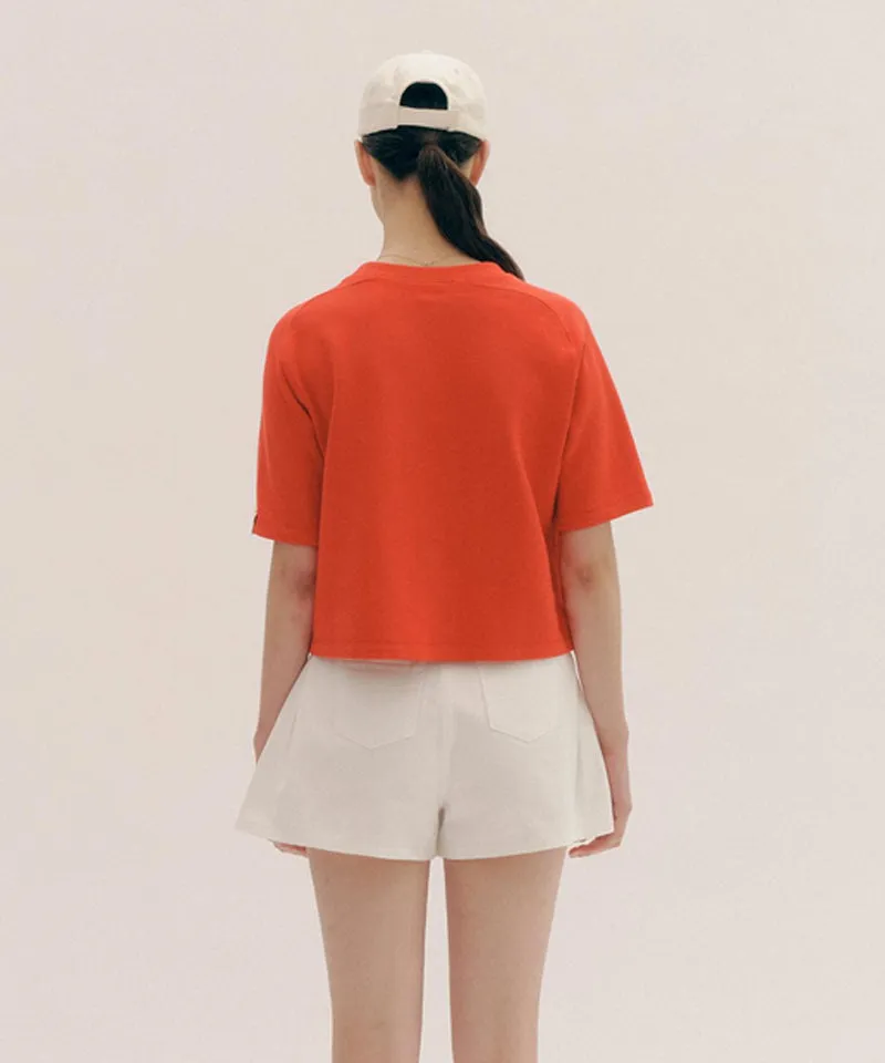PIV'VEE ee Logo Half Sleeve Sweatshirt - Cherry Red