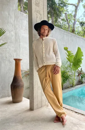Pleated linen pants