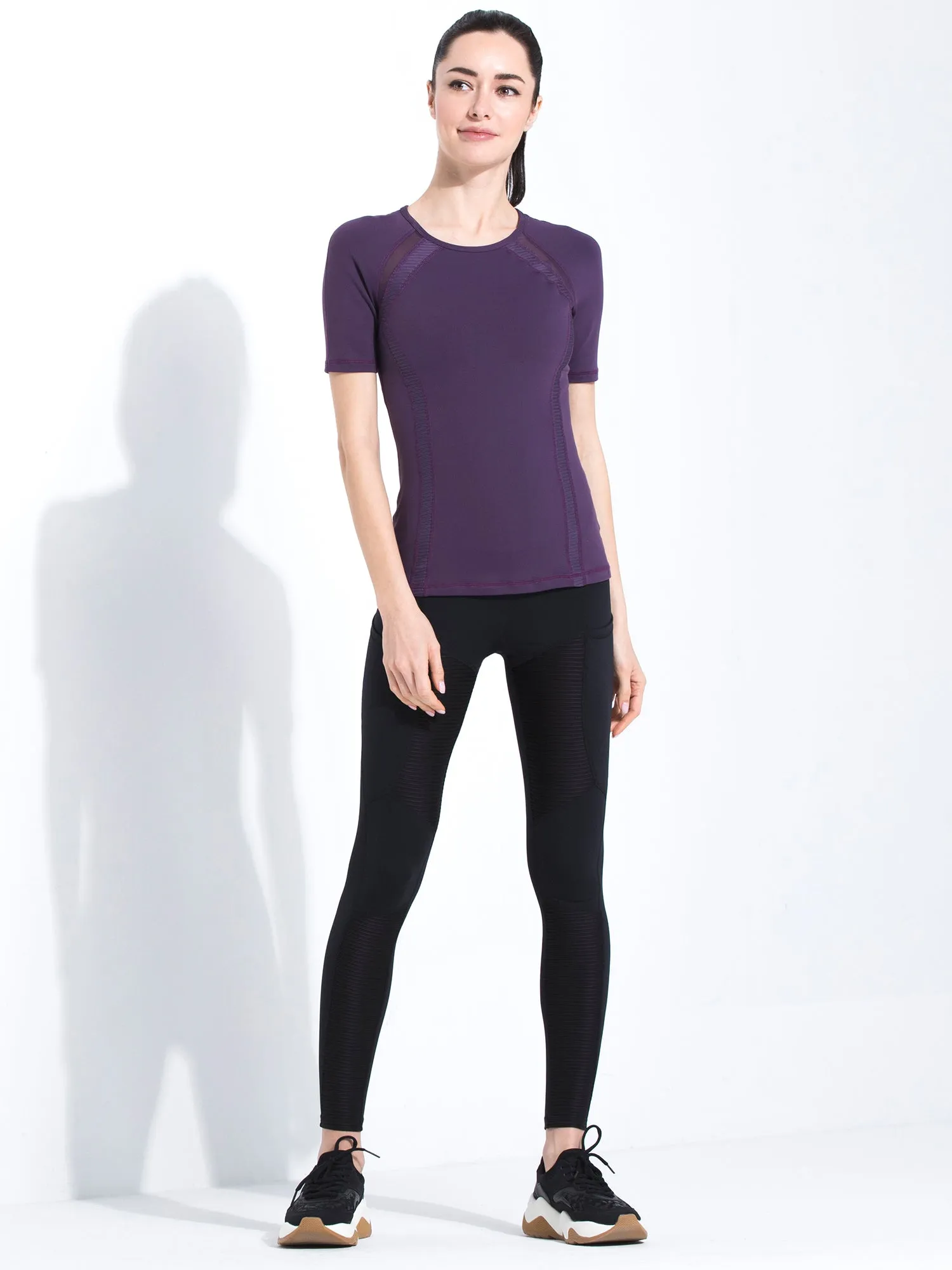 PLEATED MESH TEE, PALACE