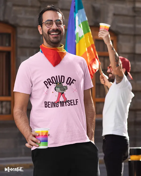 Proud of being myself printed t shirts