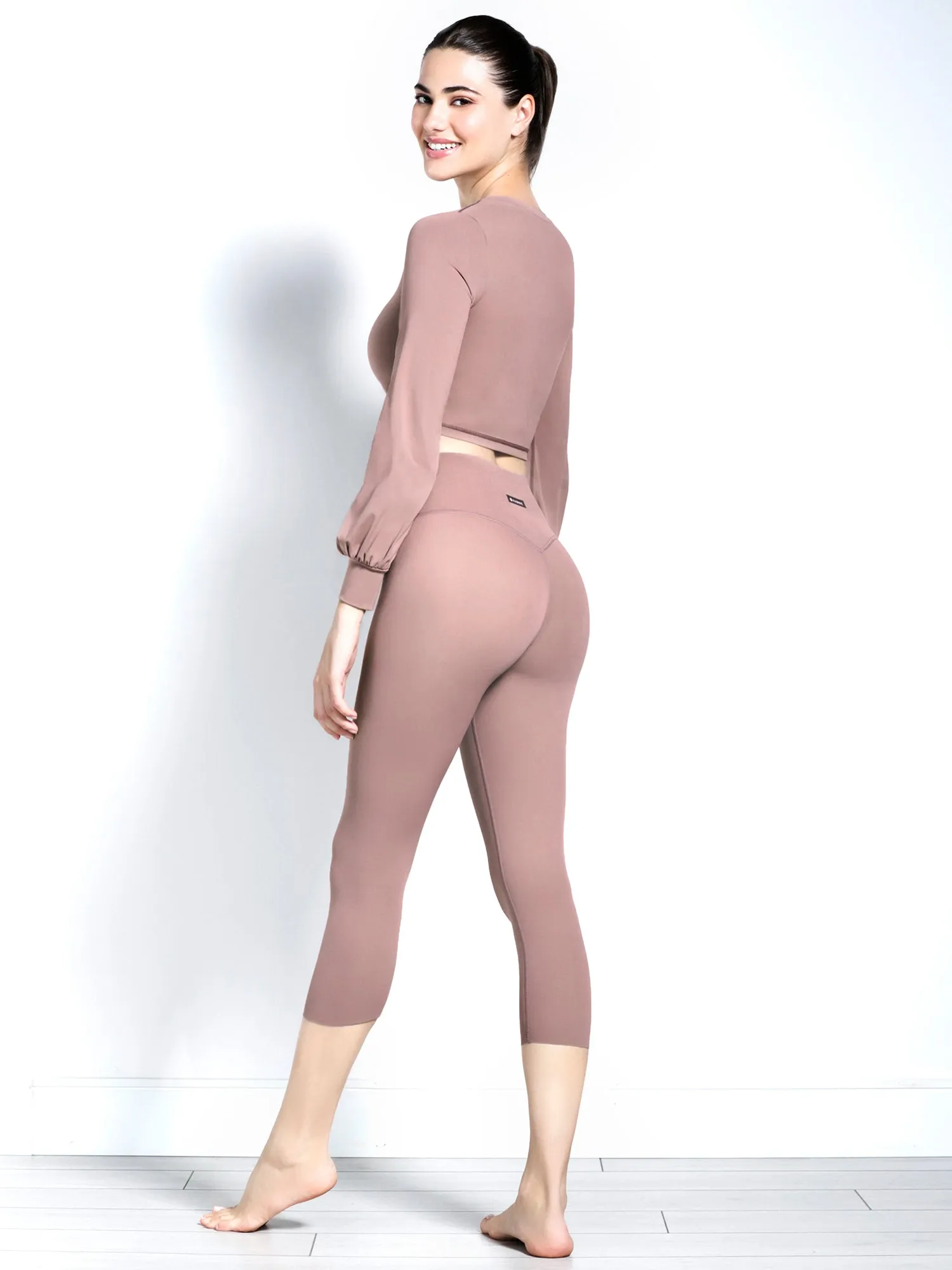 PUFF SLEEVE CROPPED TOP, ASH MAUVE
