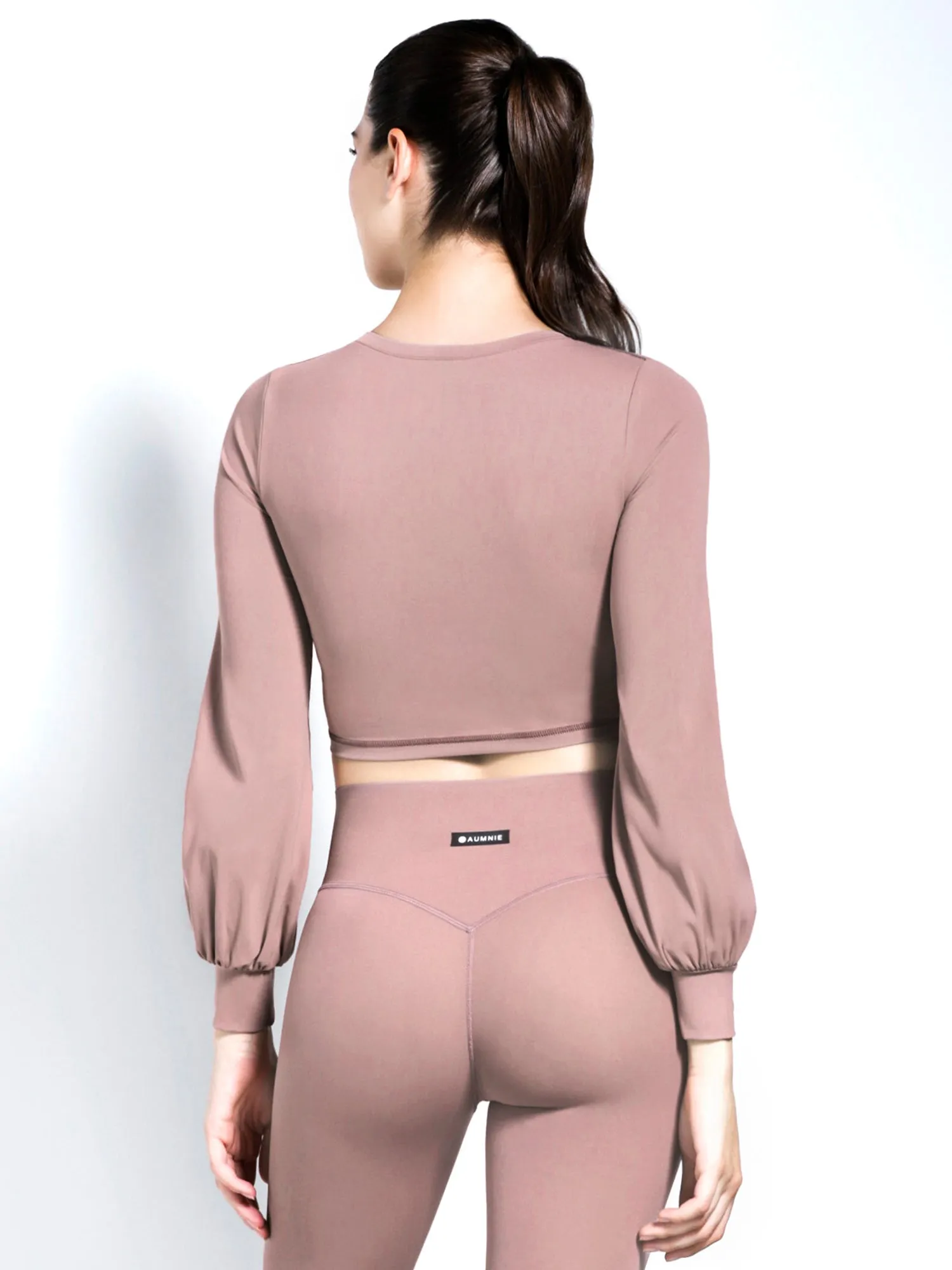 PUFF SLEEVE CROPPED TOP, ASH MAUVE