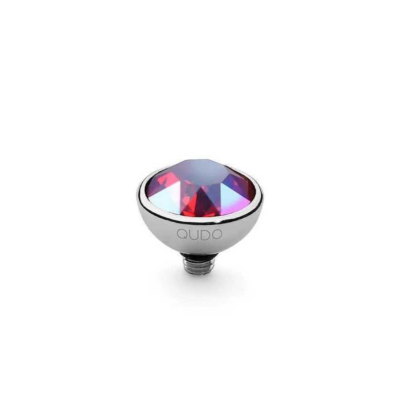 Qudo Bottone 10mm Silver Topper - Light Siam Shimmer