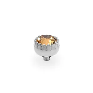 Qudo London 8mm Silver Topper - Light Smoked Topaz