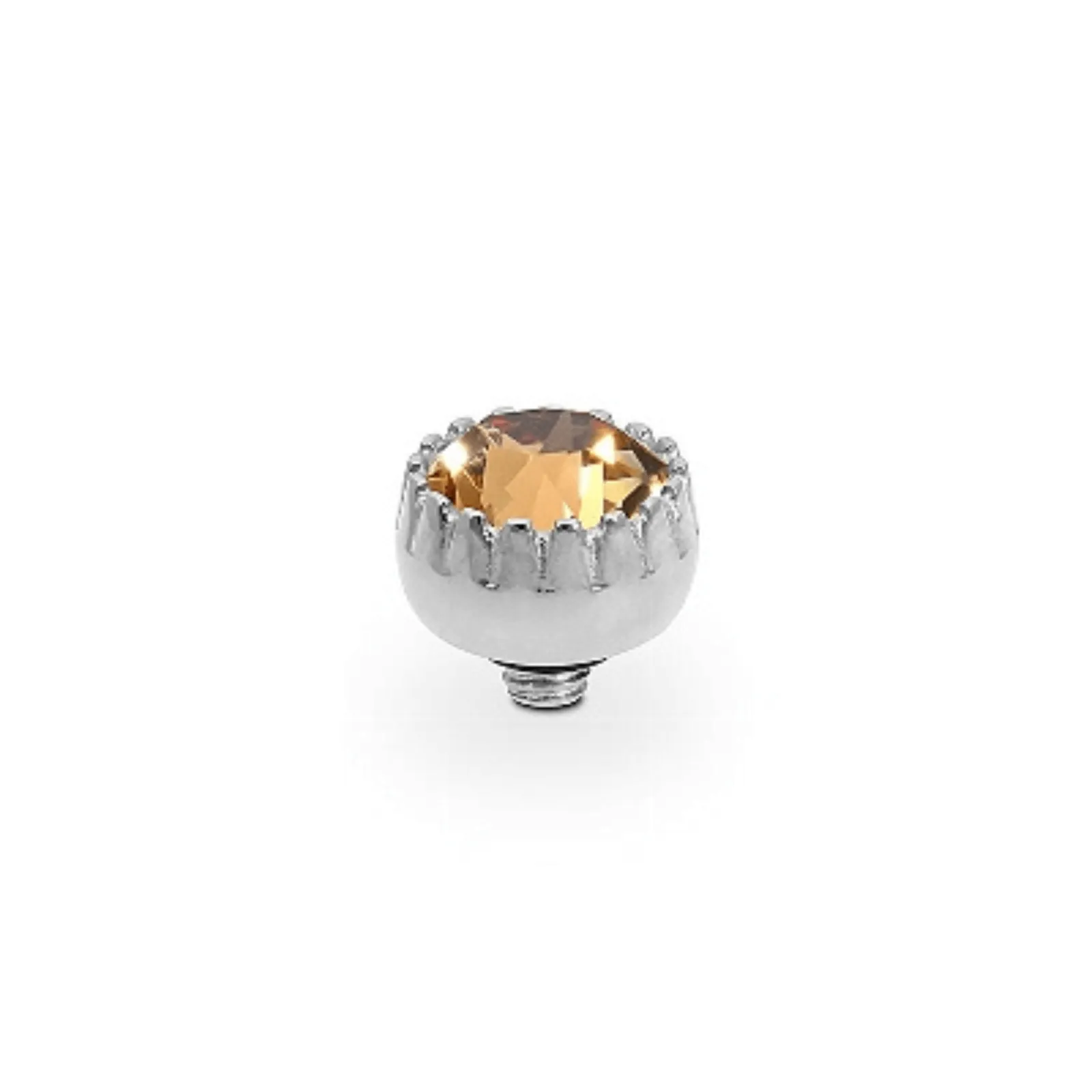 Qudo London 8mm Silver Topper - Light Smoked Topaz