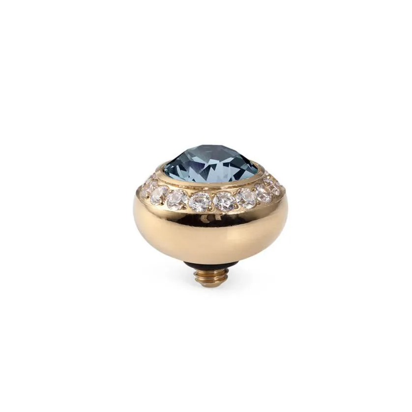 Qudo Tondo Deluxe 10mm Gold Topper - Light Sapphire